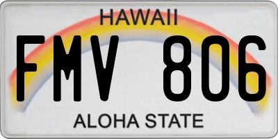HI license plate FMV806