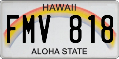 HI license plate FMV818
