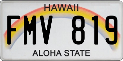 HI license plate FMV819