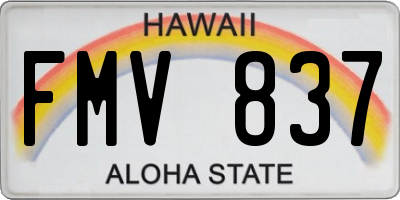 HI license plate FMV837