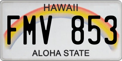 HI license plate FMV853