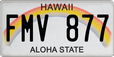 HI license plate FMV877