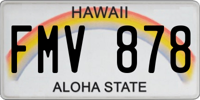 HI license plate FMV878