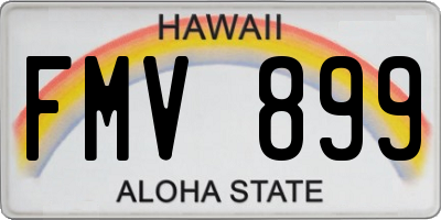 HI license plate FMV899
