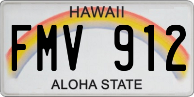 HI license plate FMV912