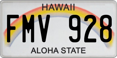 HI license plate FMV928