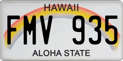 HI license plate FMV935