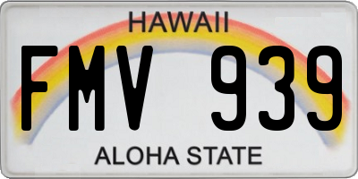 HI license plate FMV939