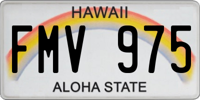 HI license plate FMV975