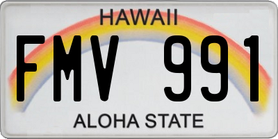 HI license plate FMV991