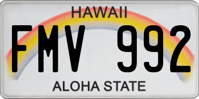HI license plate FMV992