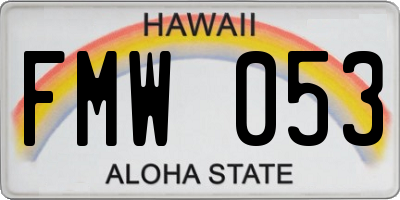 HI license plate FMW053