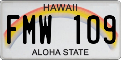 HI license plate FMW109