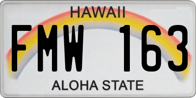 HI license plate FMW163