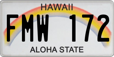 HI license plate FMW172