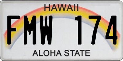 HI license plate FMW174