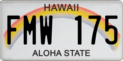 HI license plate FMW175