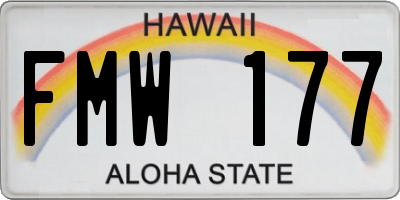 HI license plate FMW177