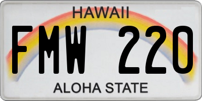 HI license plate FMW220