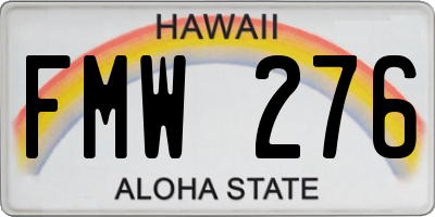 HI license plate FMW276