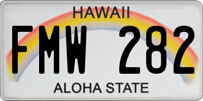 HI license plate FMW282