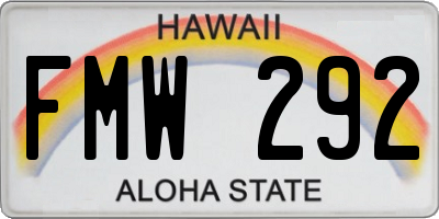 HI license plate FMW292