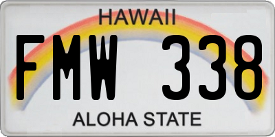 HI license plate FMW338