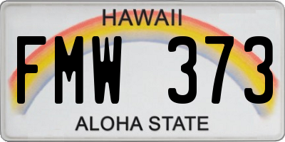 HI license plate FMW373