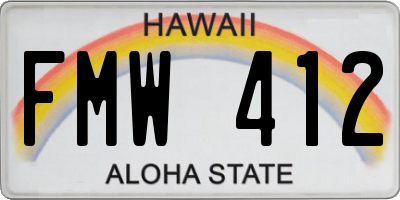 HI license plate FMW412