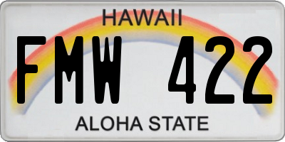 HI license plate FMW422
