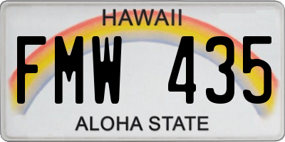 HI license plate FMW435