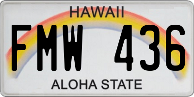 HI license plate FMW436