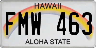 HI license plate FMW463