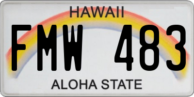 HI license plate FMW483