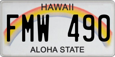 HI license plate FMW490