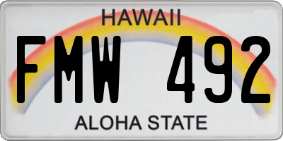 HI license plate FMW492
