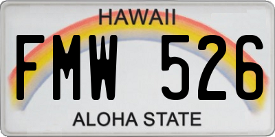 HI license plate FMW526