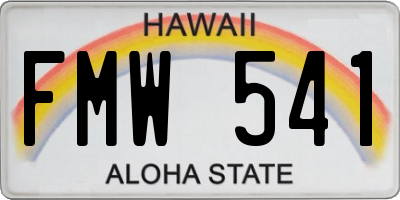 HI license plate FMW541