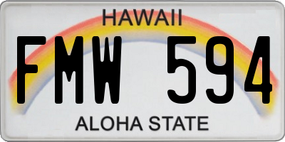 HI license plate FMW594