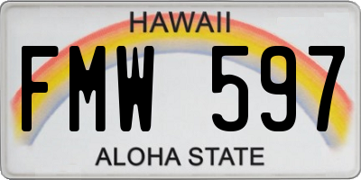 HI license plate FMW597