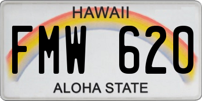 HI license plate FMW620