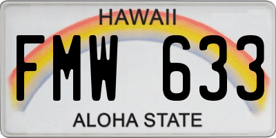 HI license plate FMW633