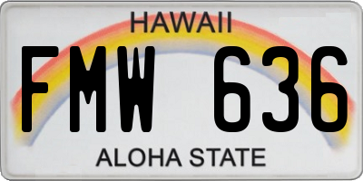 HI license plate FMW636