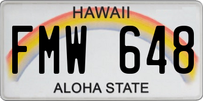 HI license plate FMW648