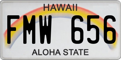 HI license plate FMW656