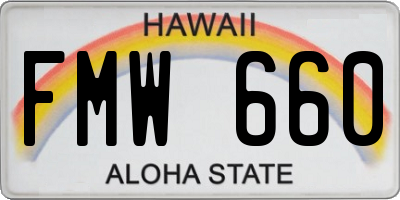 HI license plate FMW660