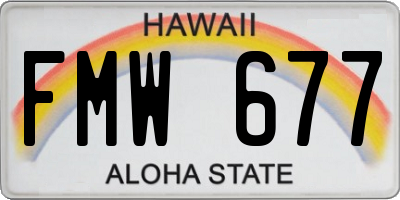 HI license plate FMW677