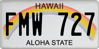 HI license plate FMW727