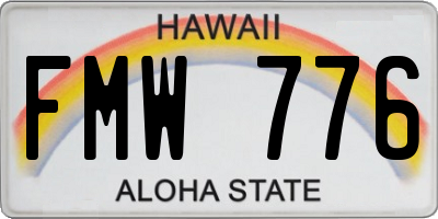 HI license plate FMW776