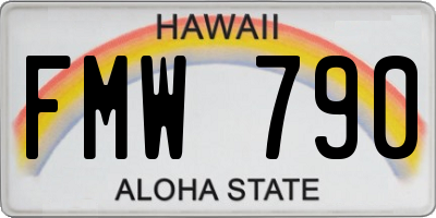HI license plate FMW790